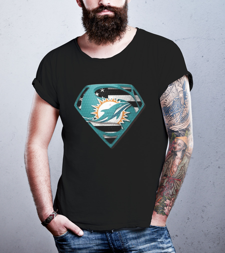 Miami Dolphins Superman Shield NFL Fan T-Shirt