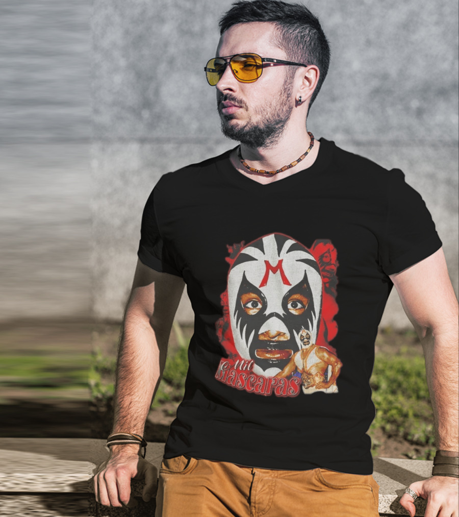 Mil Mascaras Lucha Libre Mask Iconic Mexican Wrestling Legend T-Shirt