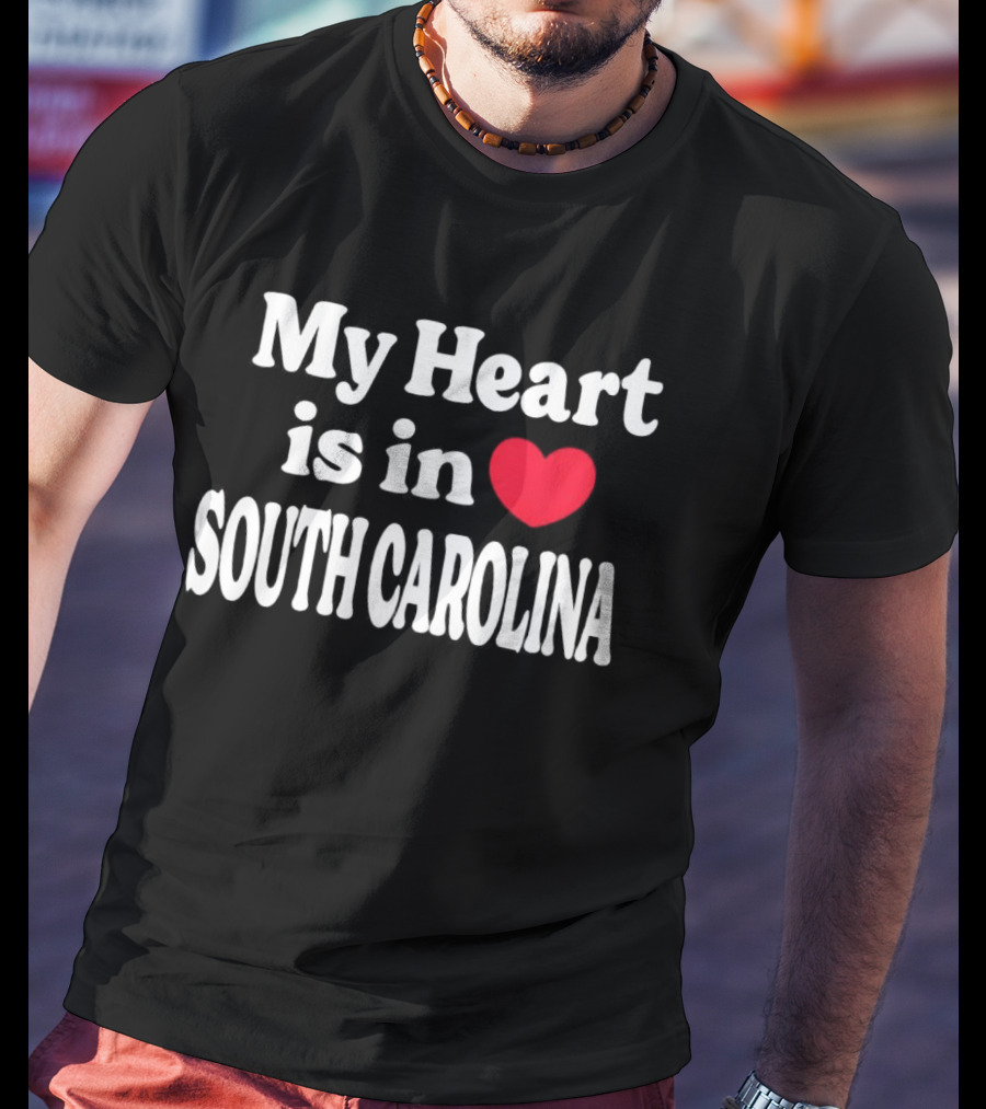 My Heart Is In South Carolina State Pride Heart T-Shirt