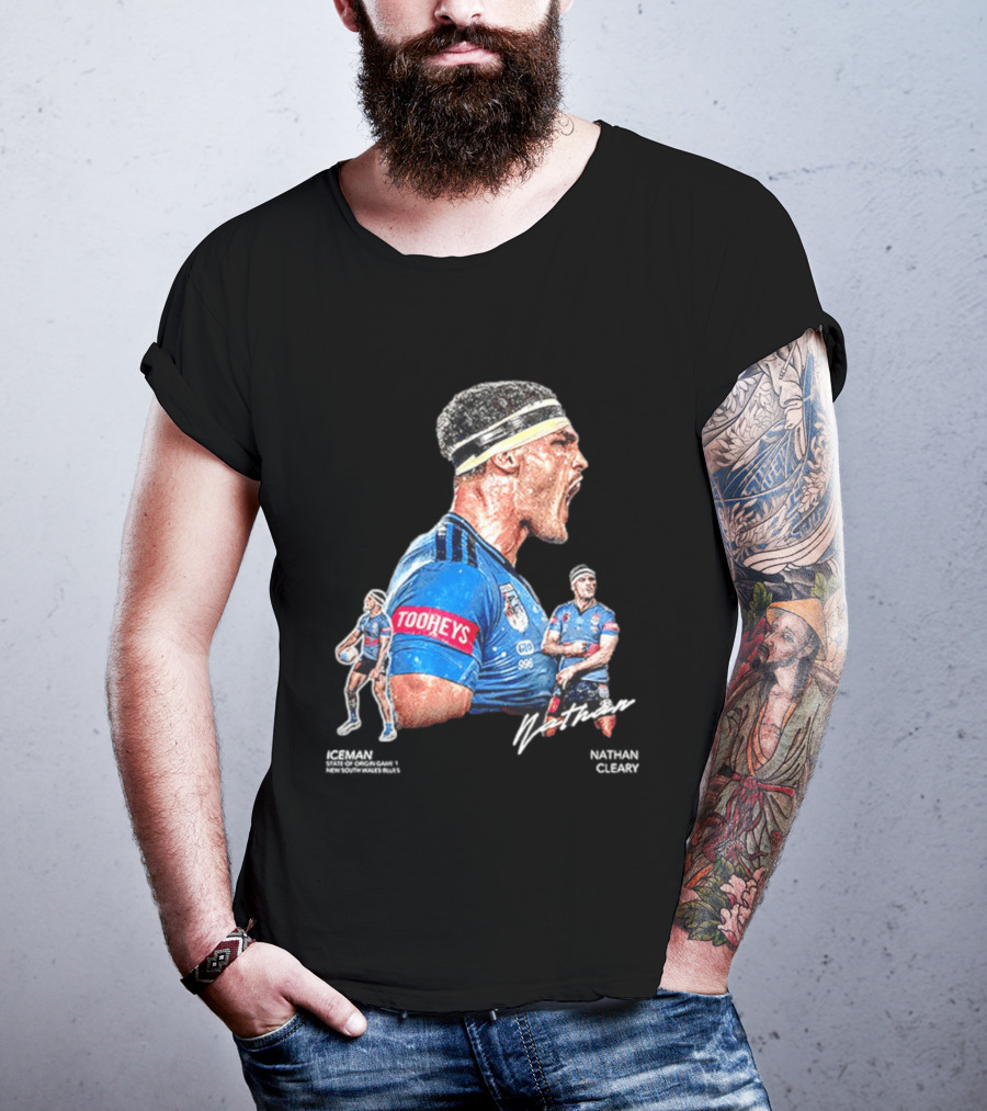 Tooheys Nathan Cleary NSW Blues Rugby Player Collage T-Shirt