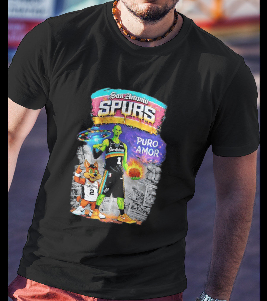 San Antonio Spurs Alien Basketball Puro Amor Fiesta Vibes T-Shirt