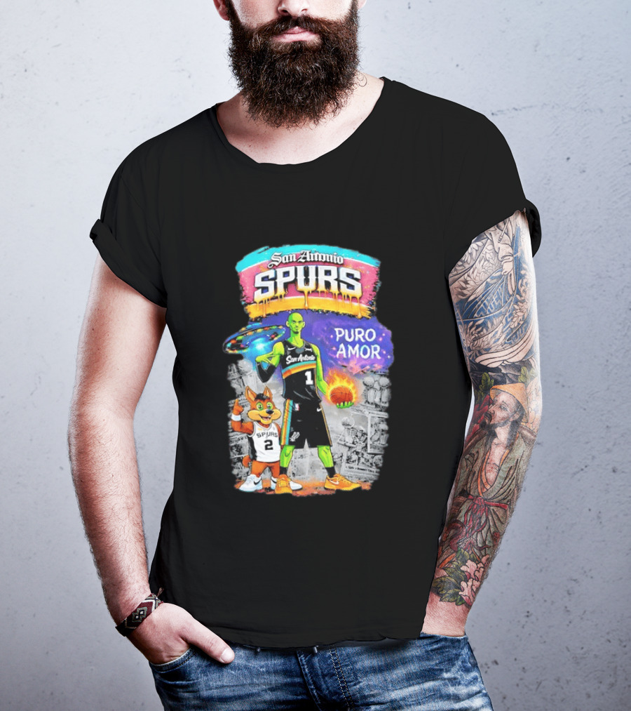 San Antonio Spurs Alien Basketball Puro Amor Fiesta Vibes T-Shirt