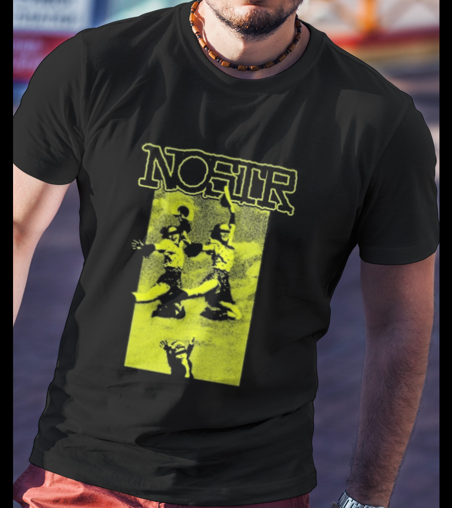 NOSTR Cheerleader Cartoon Character In Bold Font T-Shirt
