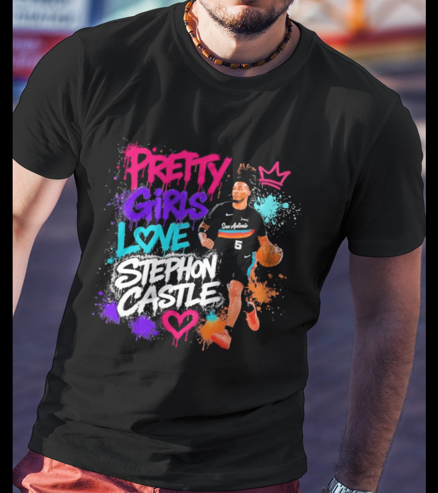 San Antonio Spurs Pretty Girls Love Stephon Castle Basketball T-Shirt
