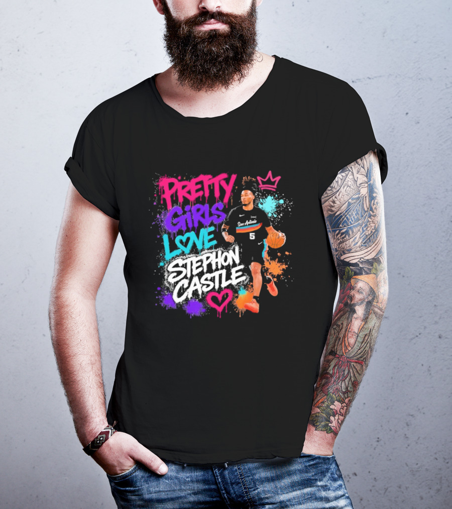 San Antonio Spurs Pretty Girls Love Stephon Castle Basketball T-Shirt