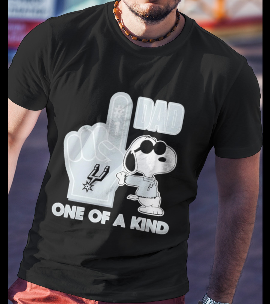 Snoopy Wearing Sunglasses With Spurs Foam Finger One Of A Kind Dad T-Shirt