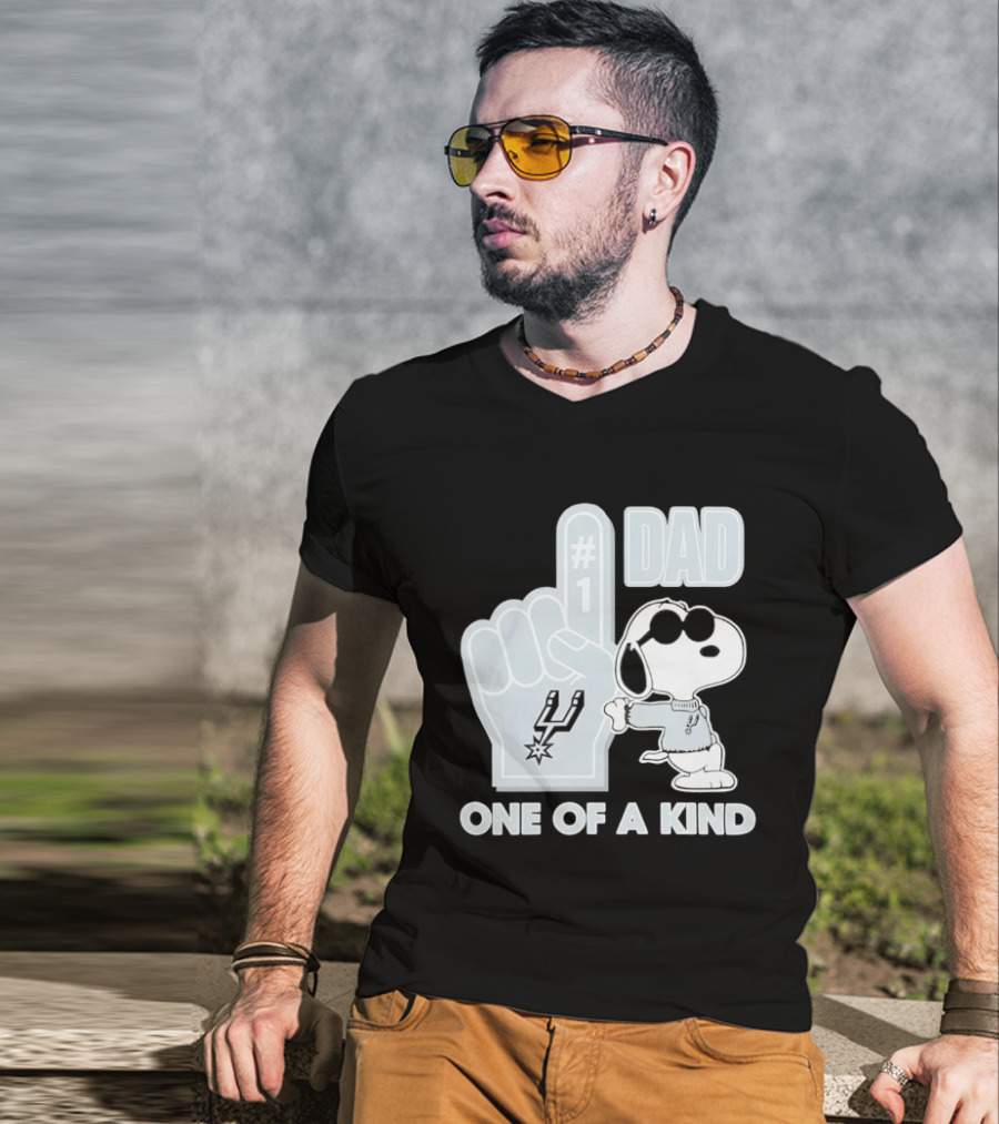 Snoopy Wearing Sunglasses With Spurs Foam Finger One Of A Kind Dad T-Shirt