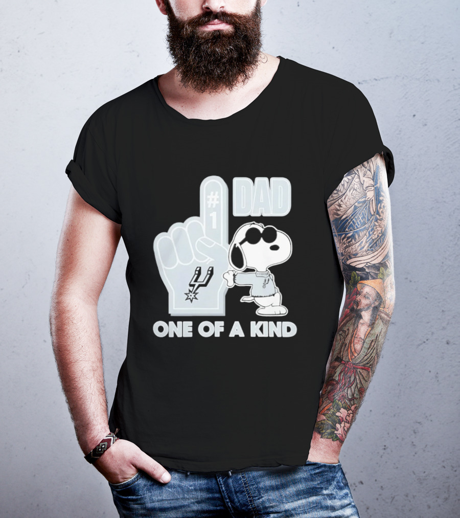 Snoopy Wearing Sunglasses With Spurs Foam Finger One Of A Kind Dad T-Shirt