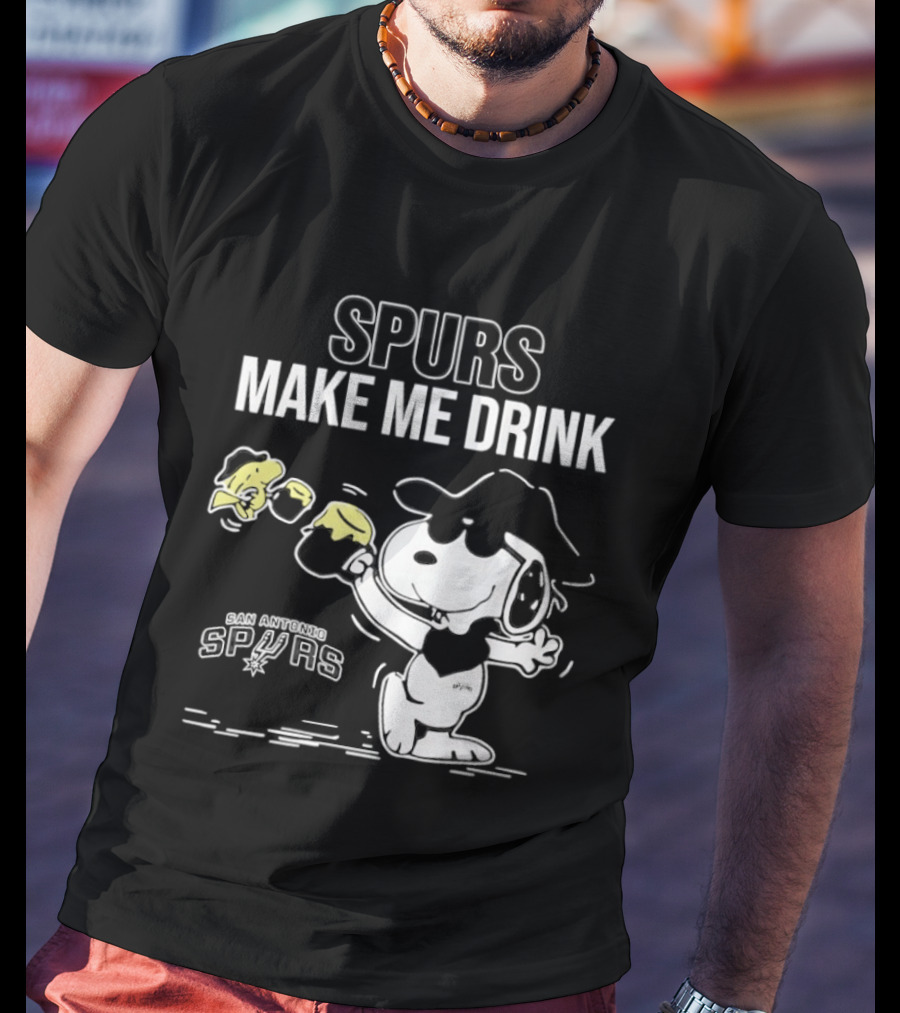 Snoopy Cowboy Spurs Make Me Drink San Antonio Spurs T-Shirt