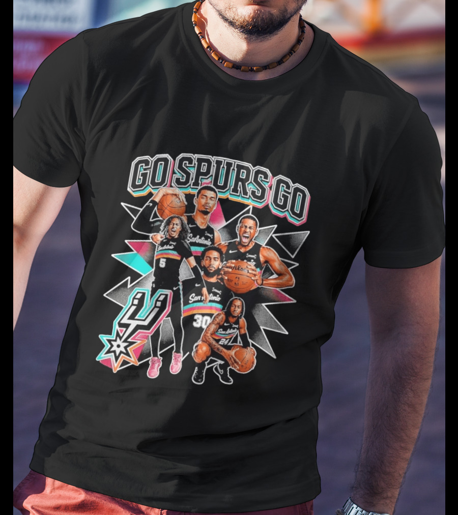 Go Spurs Go San Antonio Spurs Basketball Players Team Enthusiasts T-Shirt