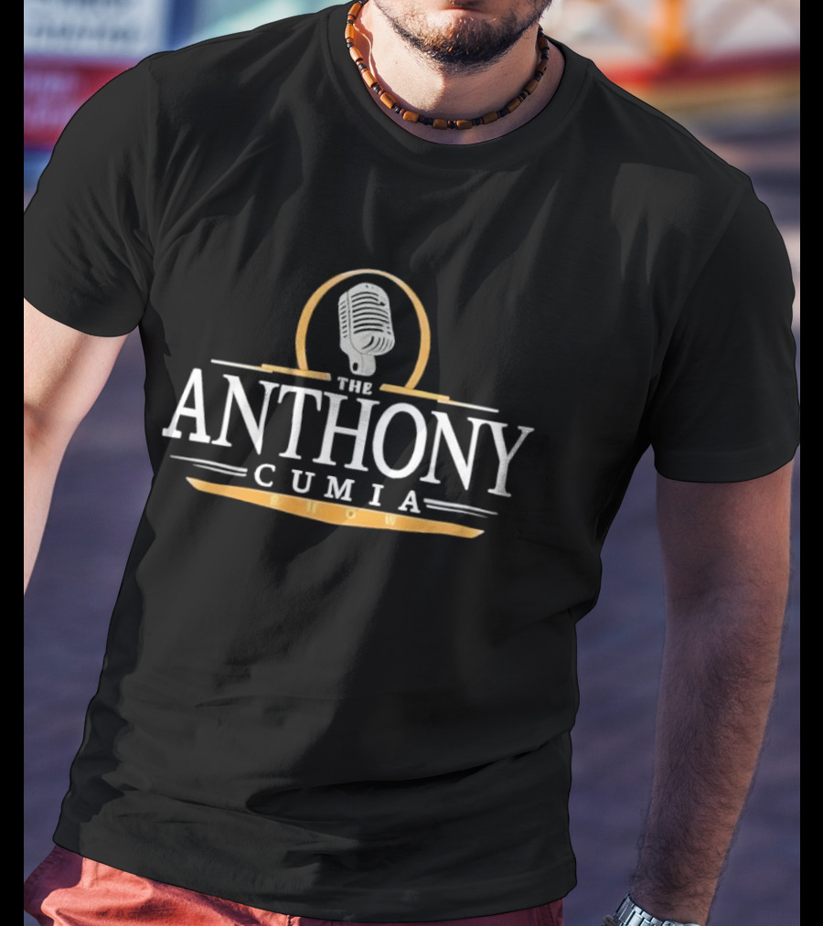 The Anthony Cumia Show Podcast Microphone Emblem Merchandise T-Shirt