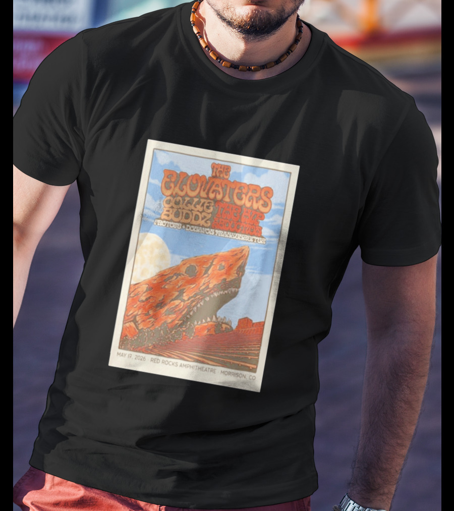 The Elovaters Red Rocks Amphitheatre May 17 2026 Collie Buddz The Hip Abduction Morrison CO Tour T-Shirt
