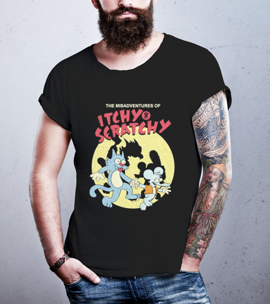 The Misadventures Of Itchy Scratchy Cartoon Characters T-Shirt