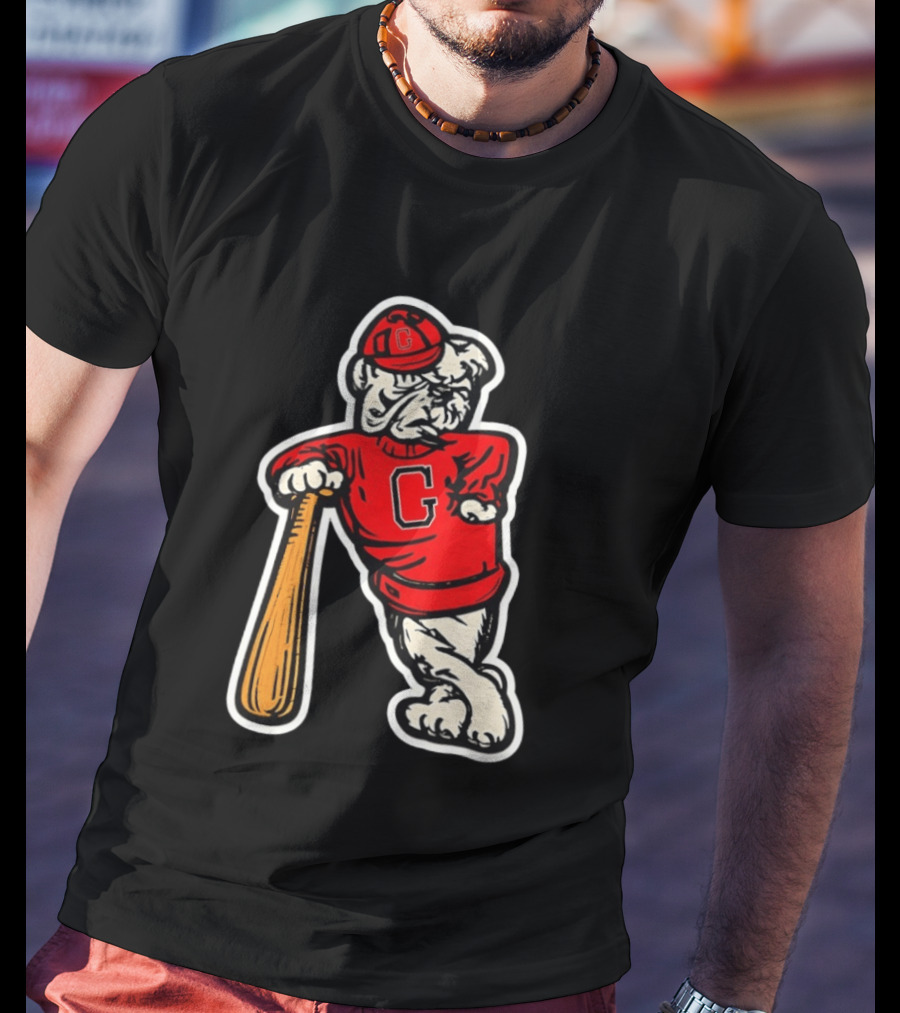 University Of Georgia Bulldogs Baseball Mascot Vintage Collegiatejára T-Shirt