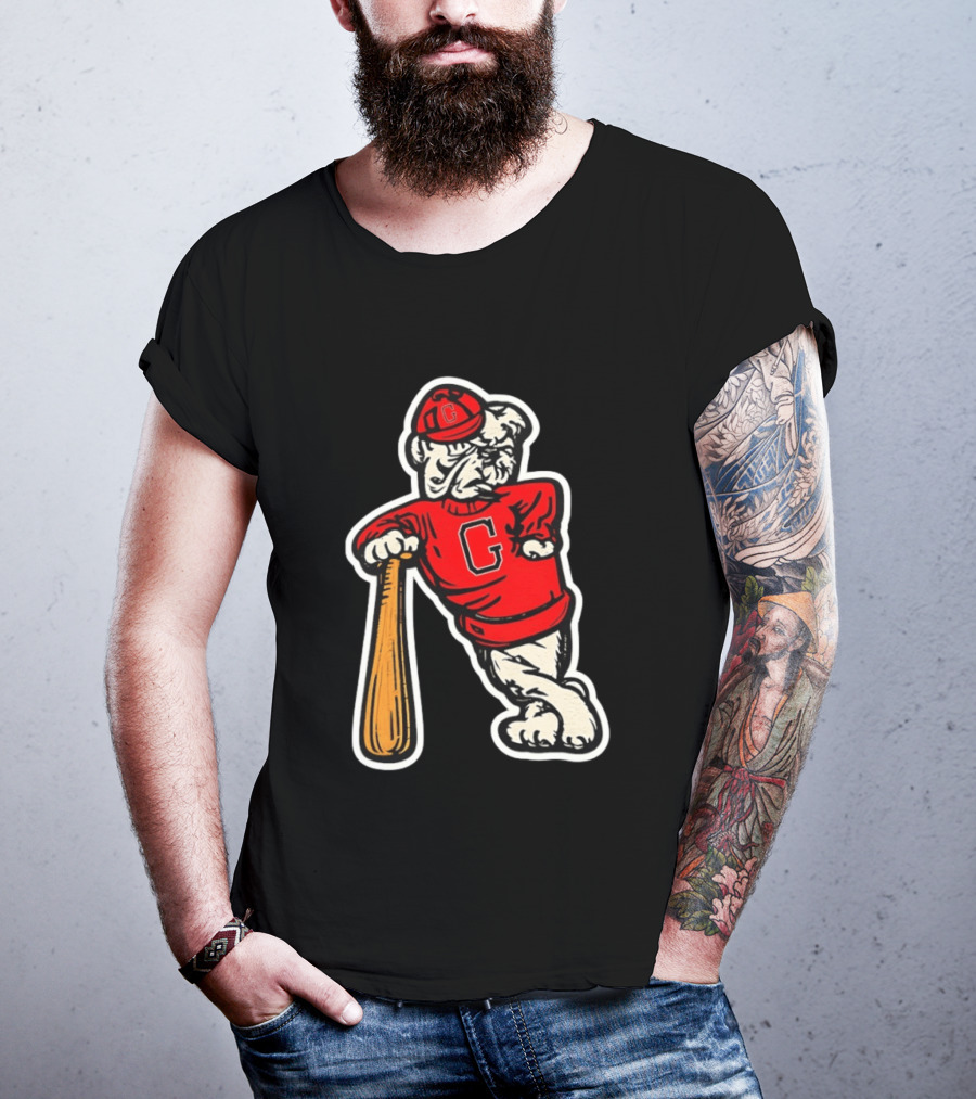 University Of Georgia Bulldogs Baseball Mascot Vintage Collegiatejára T-Shirt