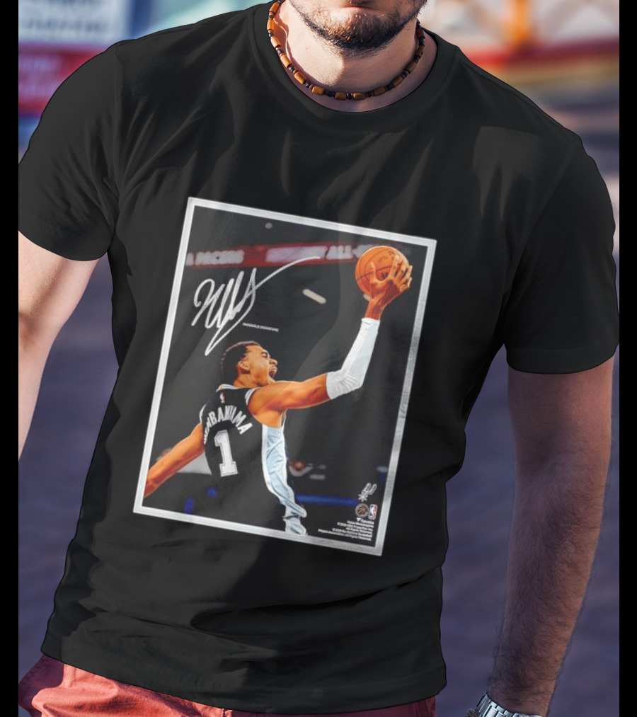 Victor Wembanyama Autographed San Antonio Spurs NBA Action Print Framed T-Shirt
