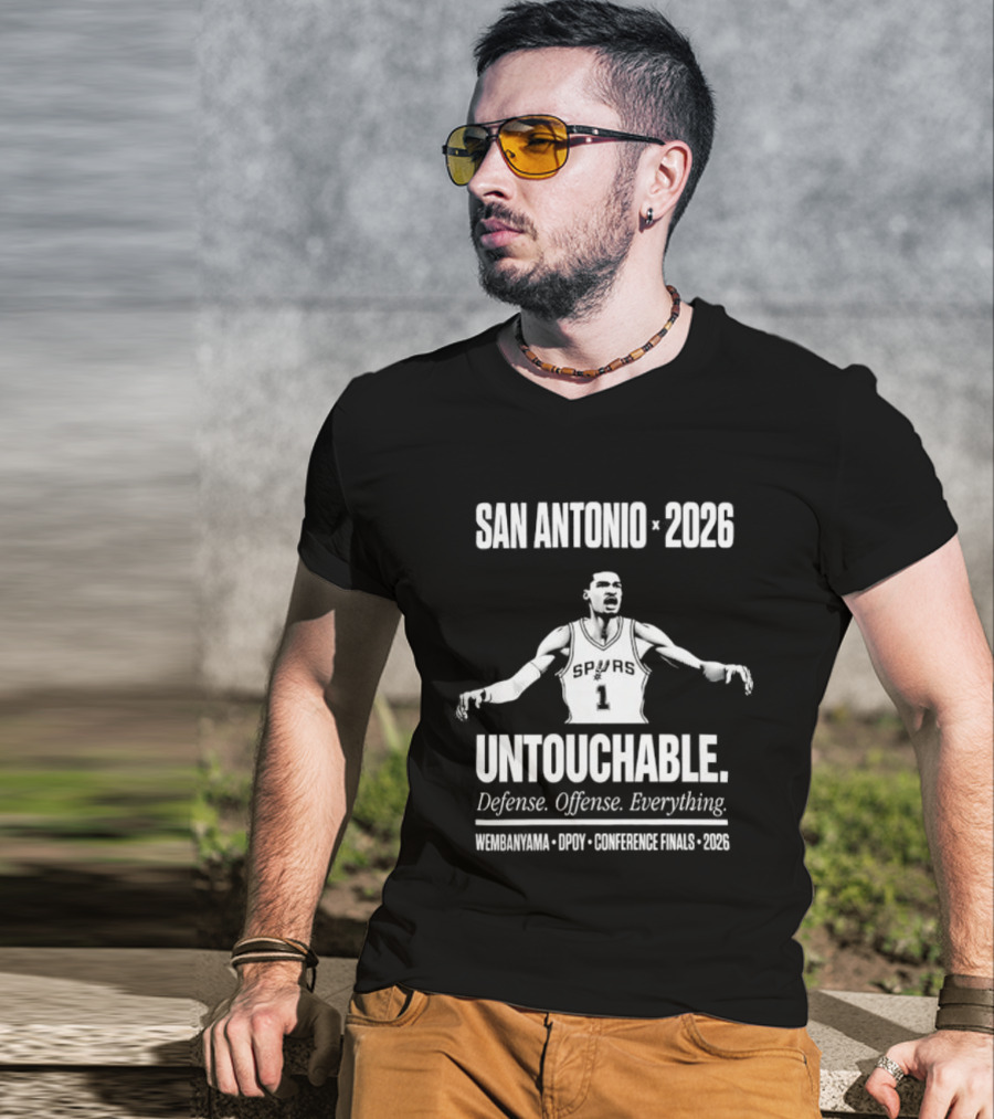 San Antonio 2026 Untouchable Defense Offense Everything Wembanyama Popovich 2025 2026 T-Shirt