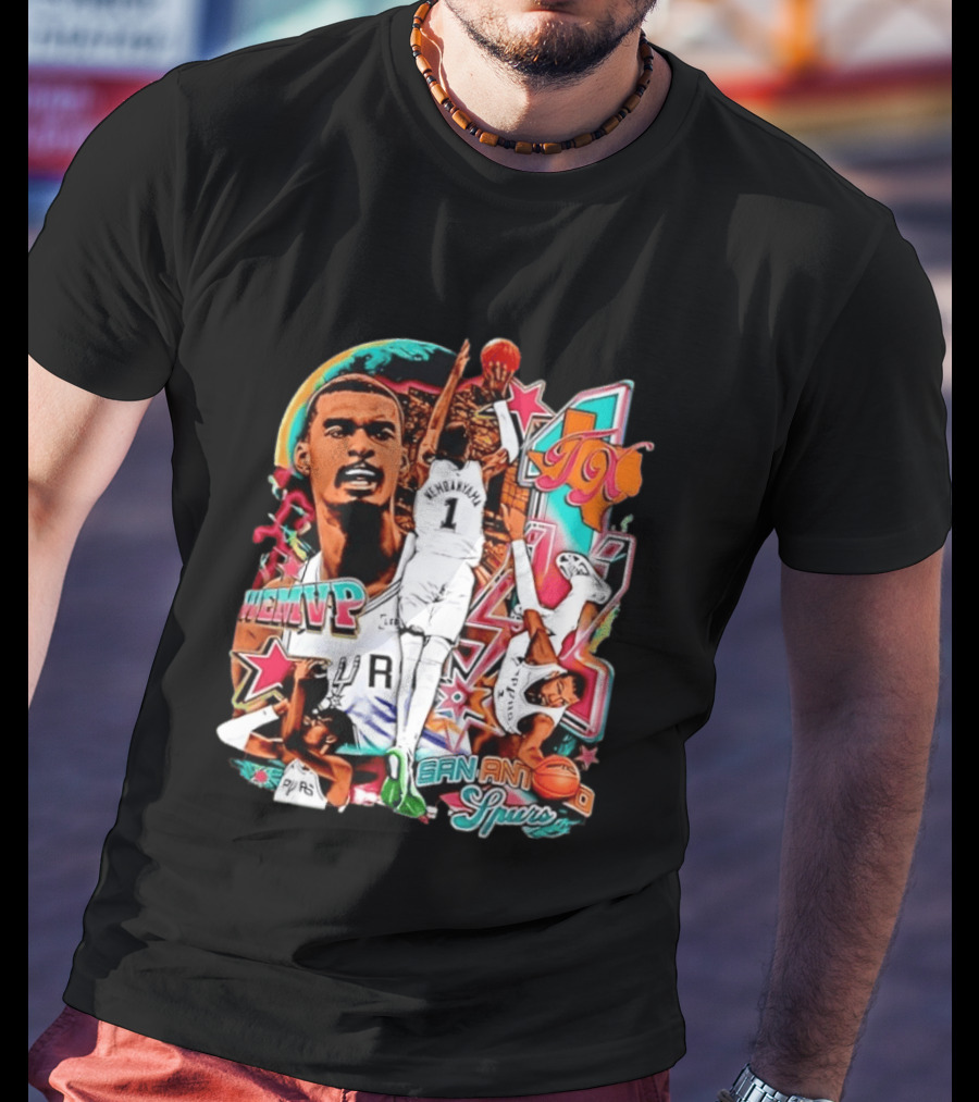 Wembanyama WEMVP San Antonio Spurs Basketball Action TX T-Shirt