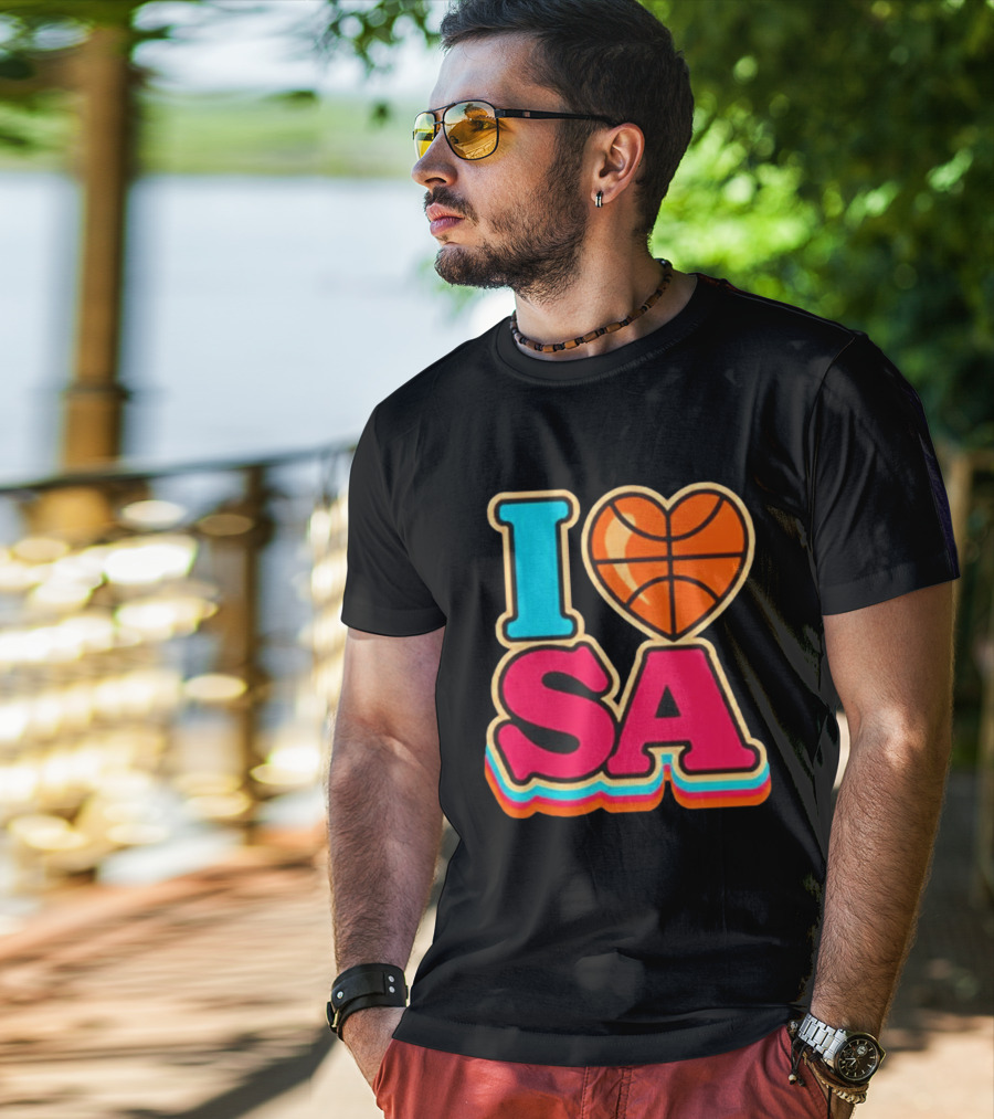 I Heart SA Basketball San Antonio Sports Fan Gear T-Shirt