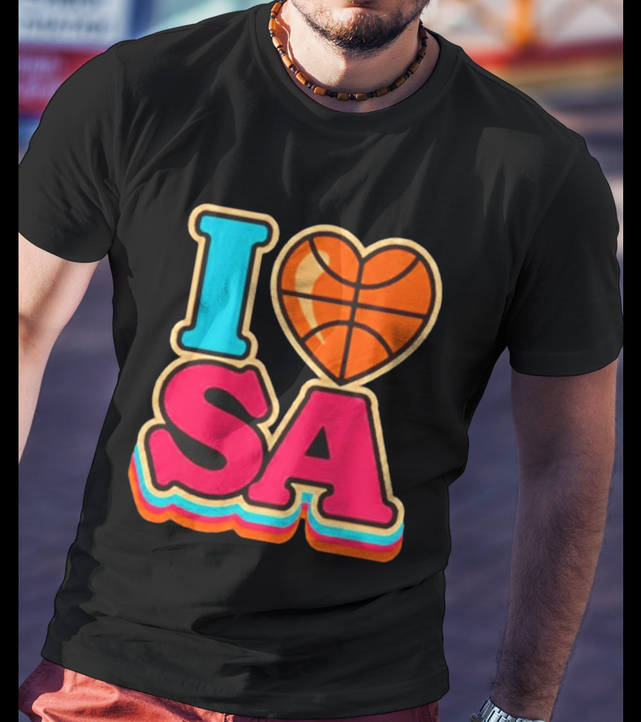 I Heart SA Basketball San Antonio Sports Fan Gear T-Shirt