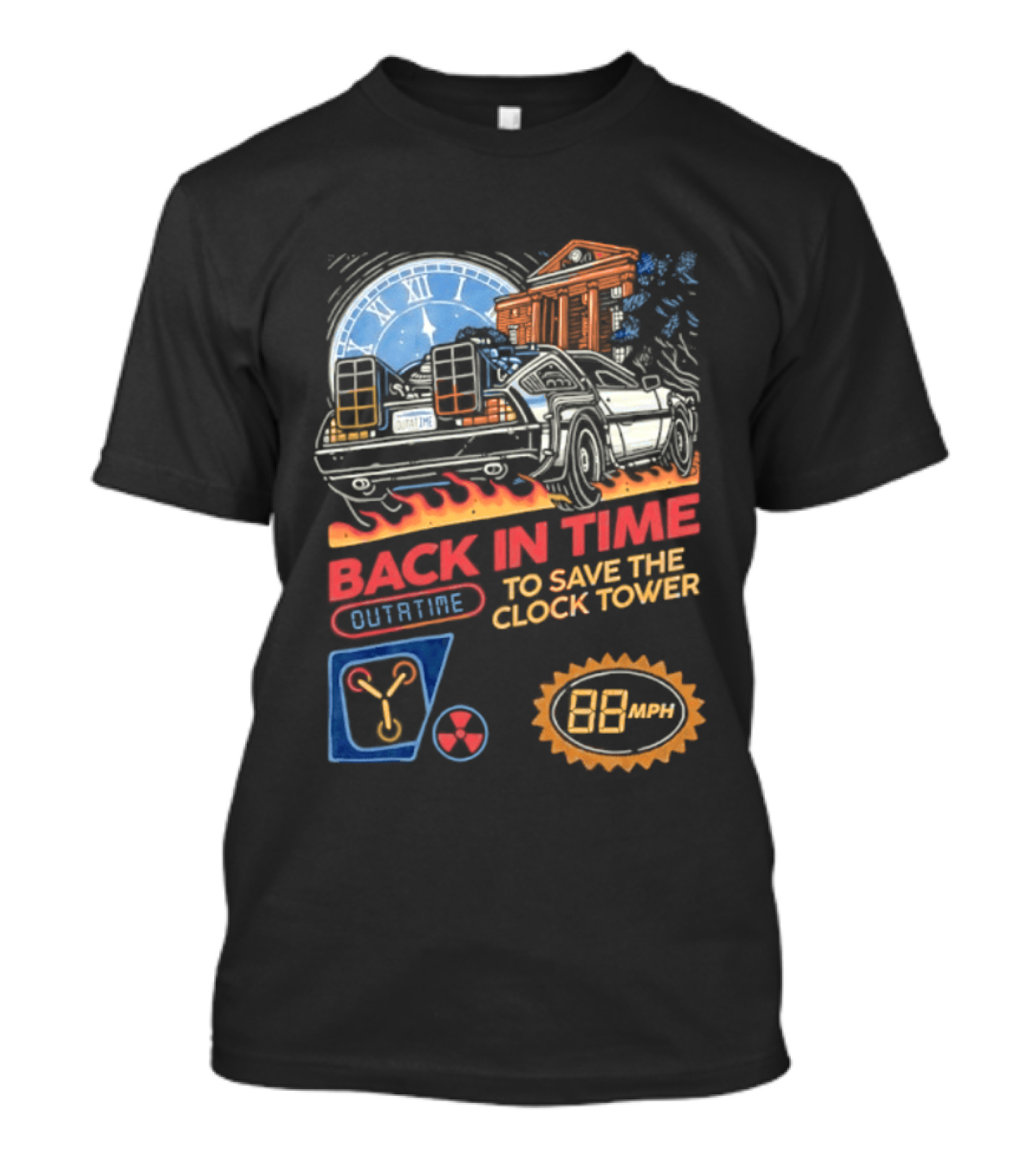 Back In Time Outatime Save The Tower 88mph T-Shirt
