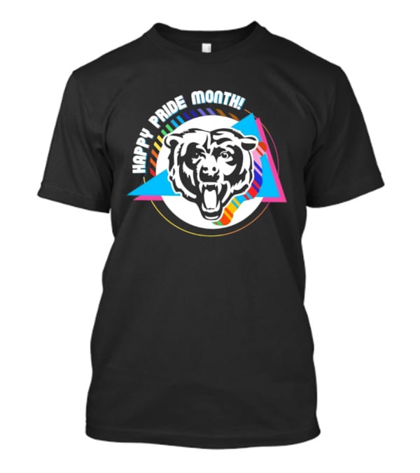 Chicago Bears Happy Pride Month Rainbow Triangle Celebration T-Shirt