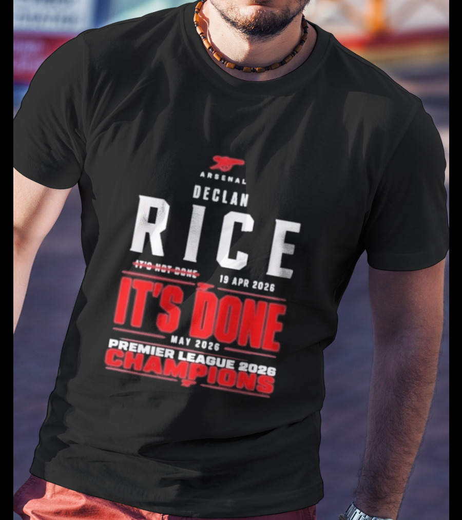 Arsenal Declan Rice It's Done Premier League Champions 2023 T-Shirt