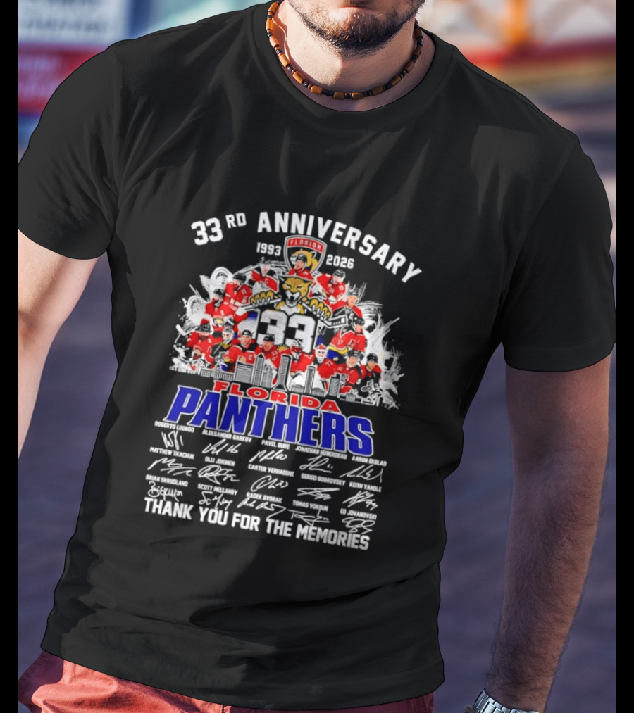 Florida Panthers 33rd Anniversary 1993 2026 Thank You For The Memories T-Shirt