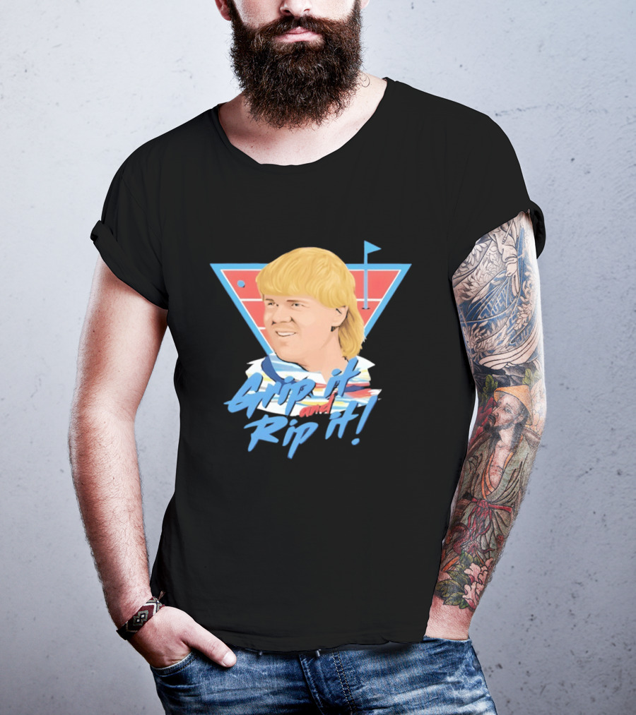 John Daly Bigface Golf Of America 4th Of July Grip It Rip It T-Shirt