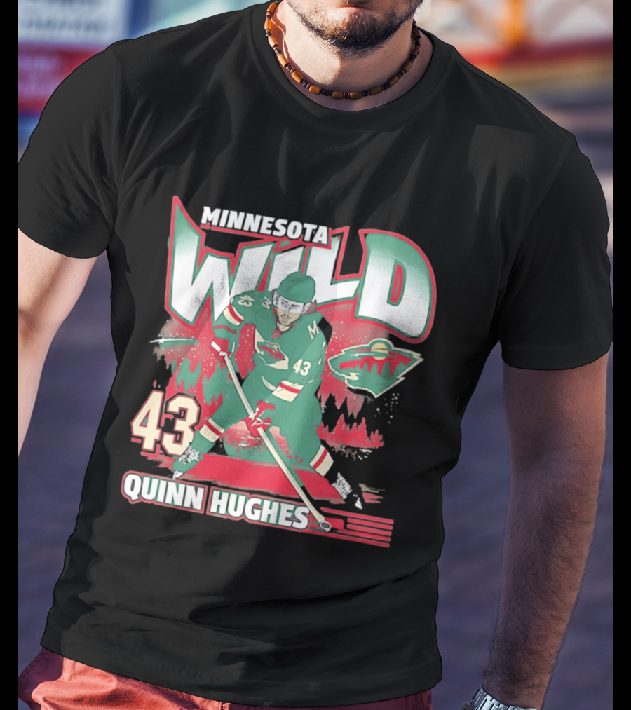 Minnesota Wild Quinn Hughes 43 Hockey Team Player Number T-Shirt