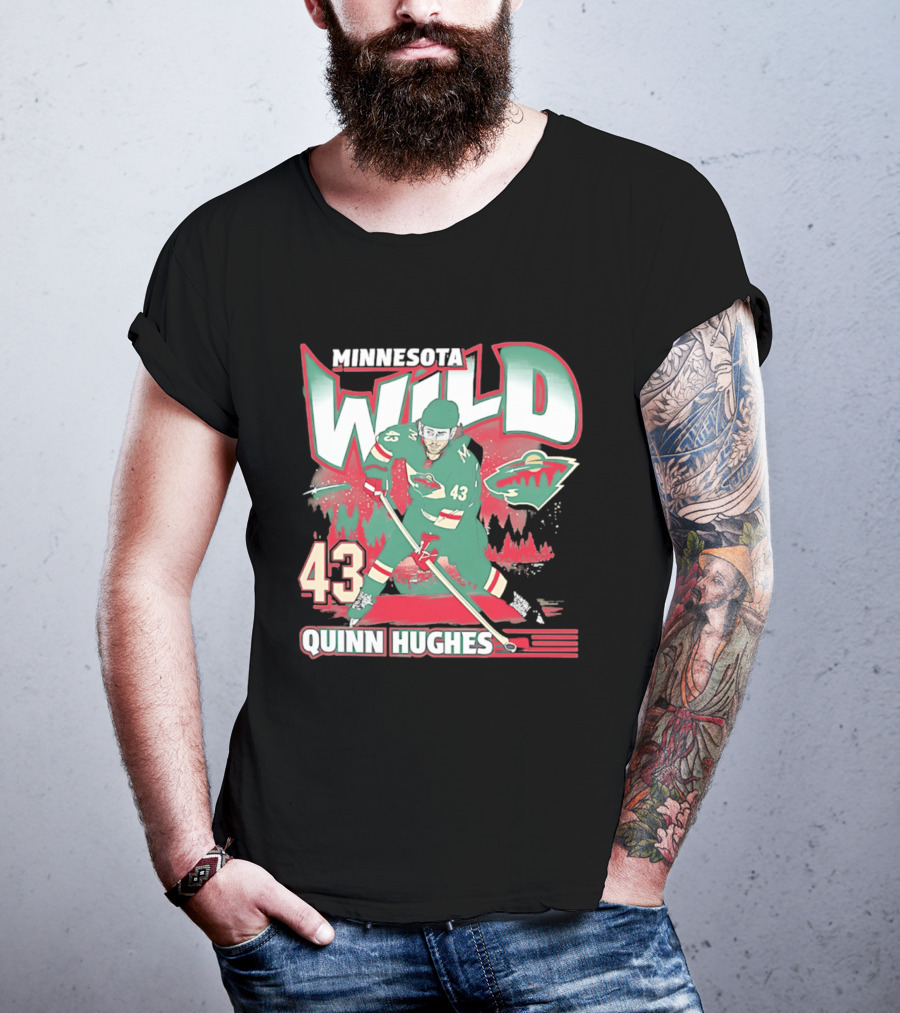 Minnesota Wild Quinn Hughes 43 Hockey Team Player Number T-Shirt