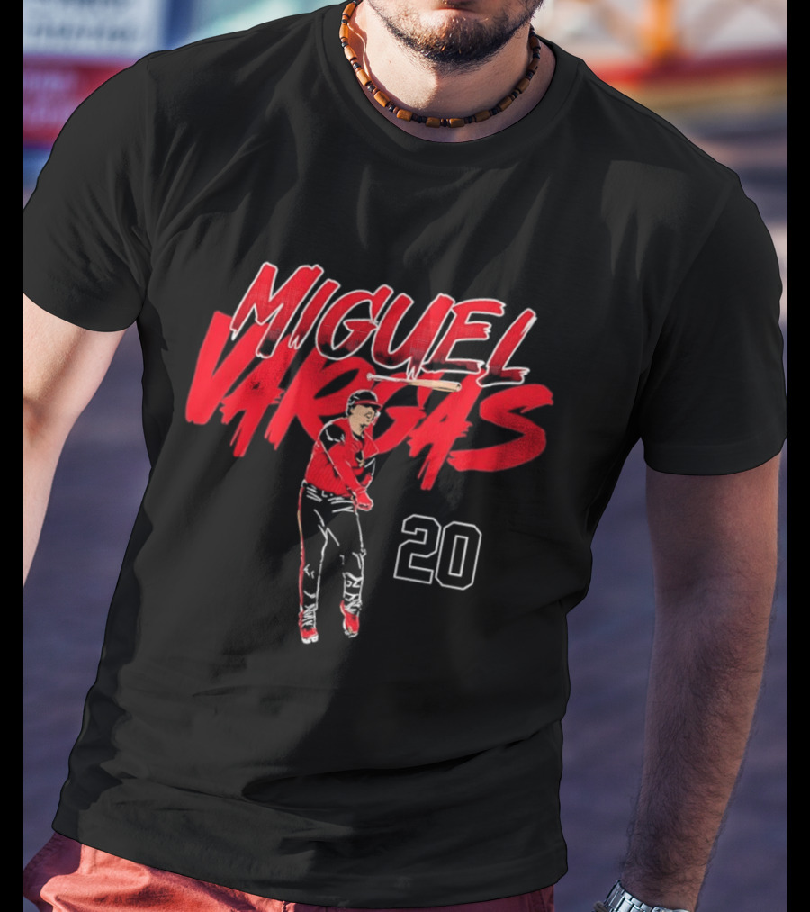 Miguel Vargas 20 MLB Players Association Red Lettering Baseball T-Shirt