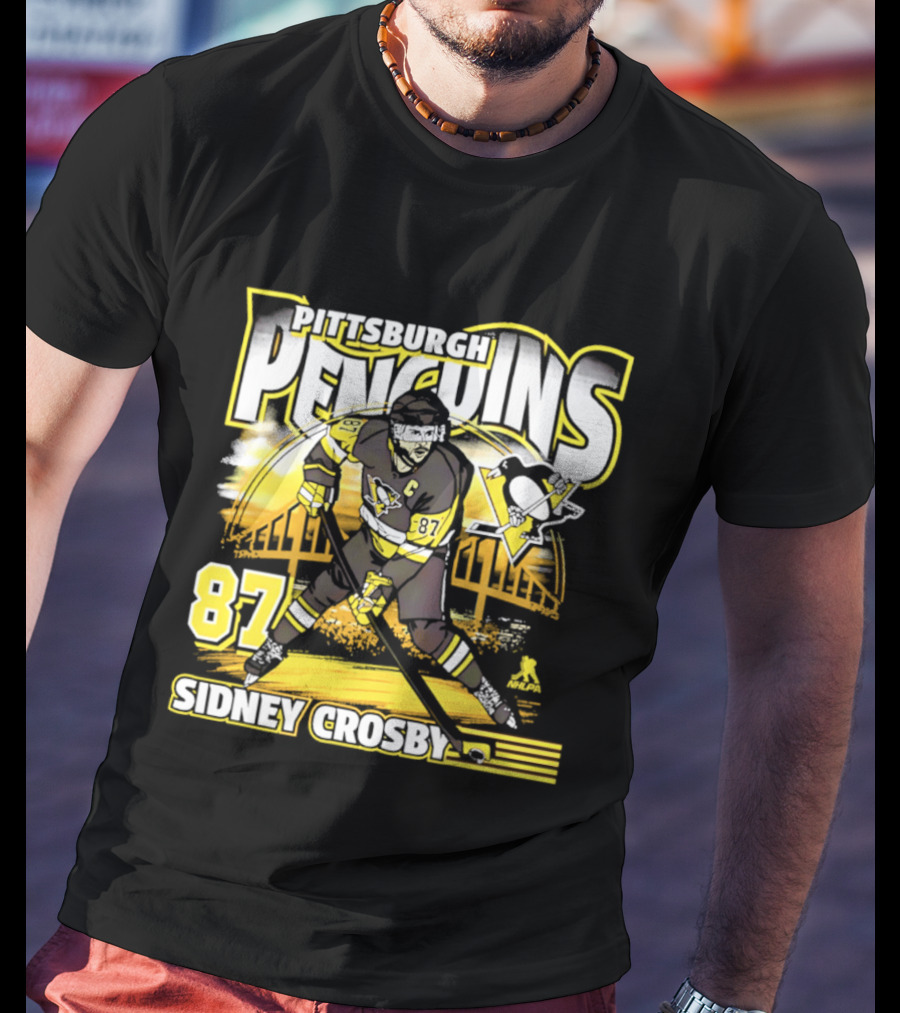 Pittsburgh Penguins Sidney Crosby 87 Hockey Action T-Shirt
