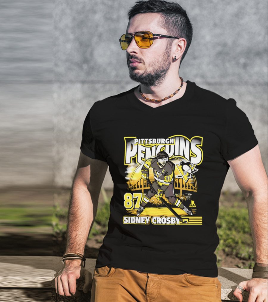 Pittsburgh Penguins Sidney Crosby 87 Hockey Action T-Shirt