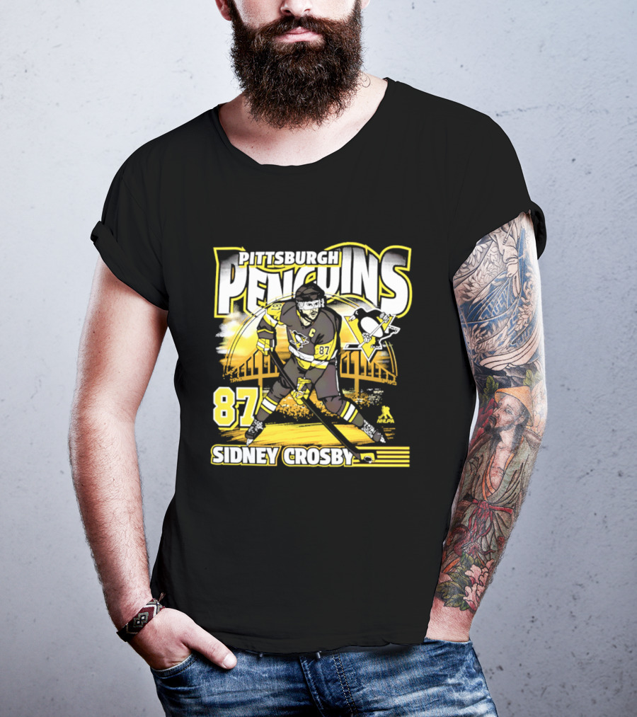 Pittsburgh Penguins Sidney Crosby 87 Hockey Action T-Shirt