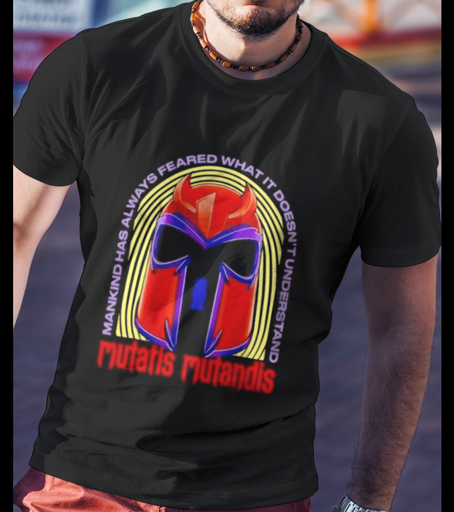 Mutatis Mutandis Mankind Has Always Feared What It Doesn't Understand Red Mask T-Shirt