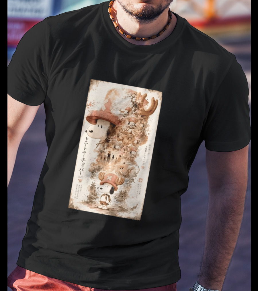 Tony Tony Chopper Snoopy One Piece Ore Wa Mannonyaku Ni Naru Nda Collaboration T-Shirt
