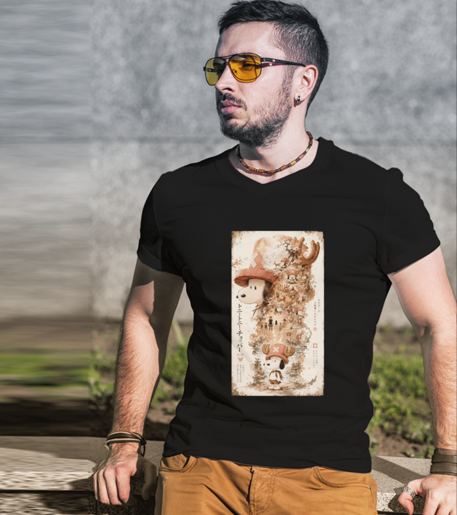 Tony Tony Chopper Snoopy One Piece Ore Wa Mannonyaku Ni Naru Nda Collaboration T-Shirt
