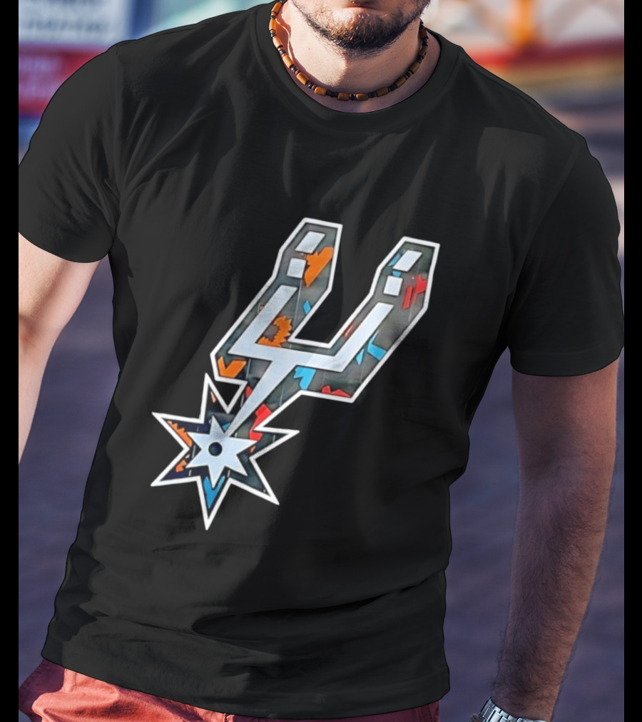San Antonio Spurs Fiesta Colors Iconic Basketball T-Shirt