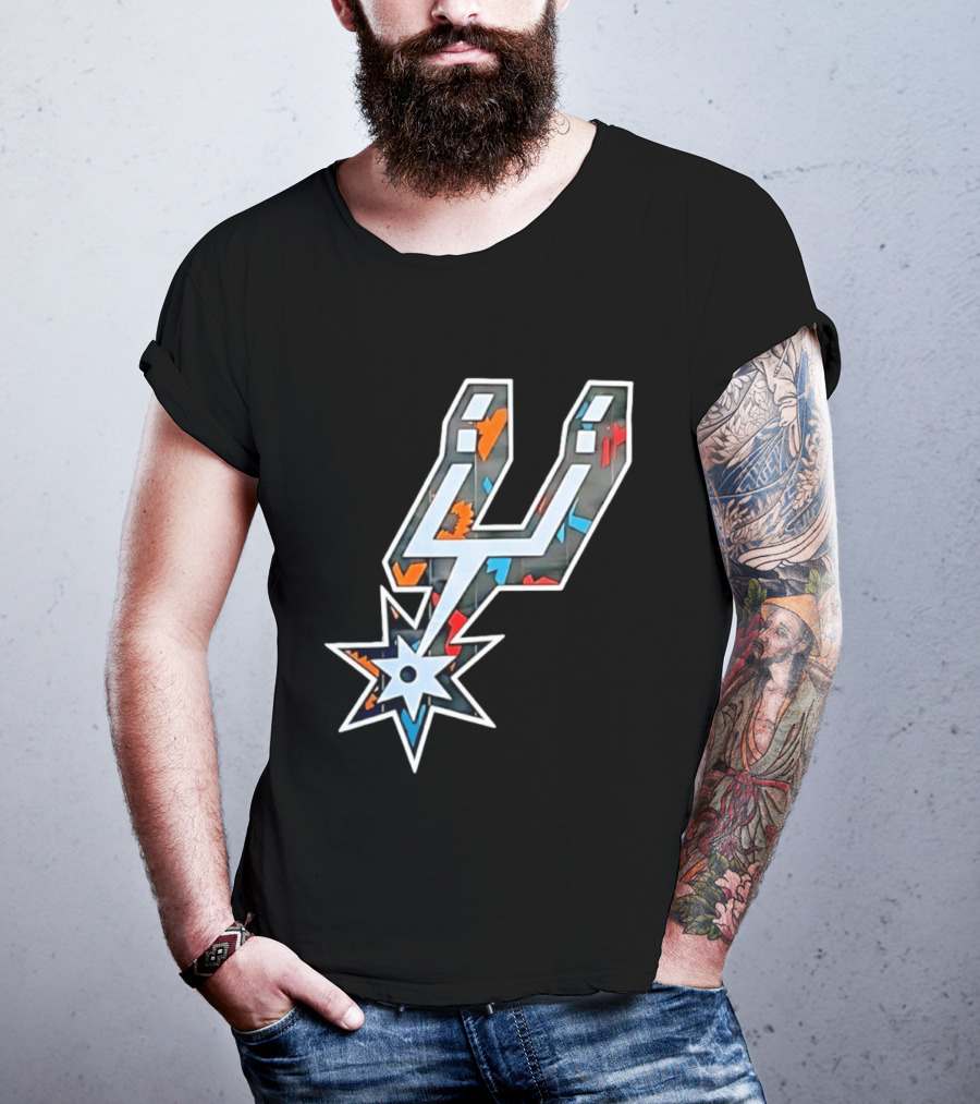 San Antonio Spurs Fiesta Colors Iconic Basketball T-Shirt