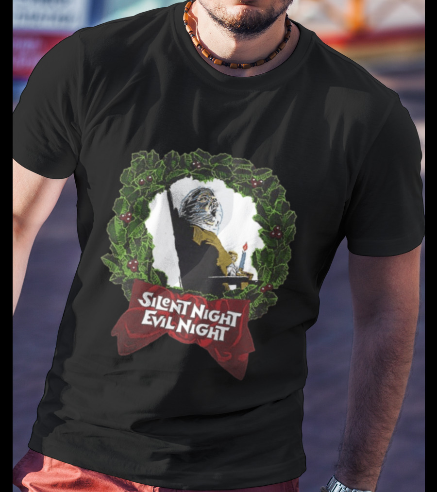 Silent Night Evilnight If This Picture Doesn’t Make Your Skin Crawl It’s On Too Tight 2 Sided T-Shirt