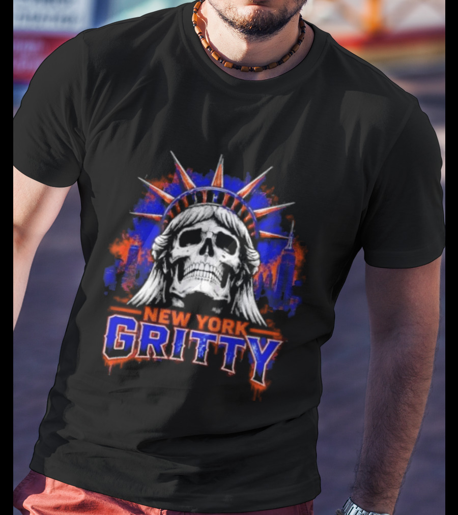 New York Gritty Skull Liberty Knicks T-Shirt