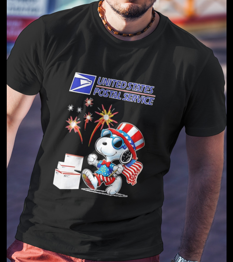 Snoopy Fourth Of July United States Postal Service Patriotic Celebration T-Shirt