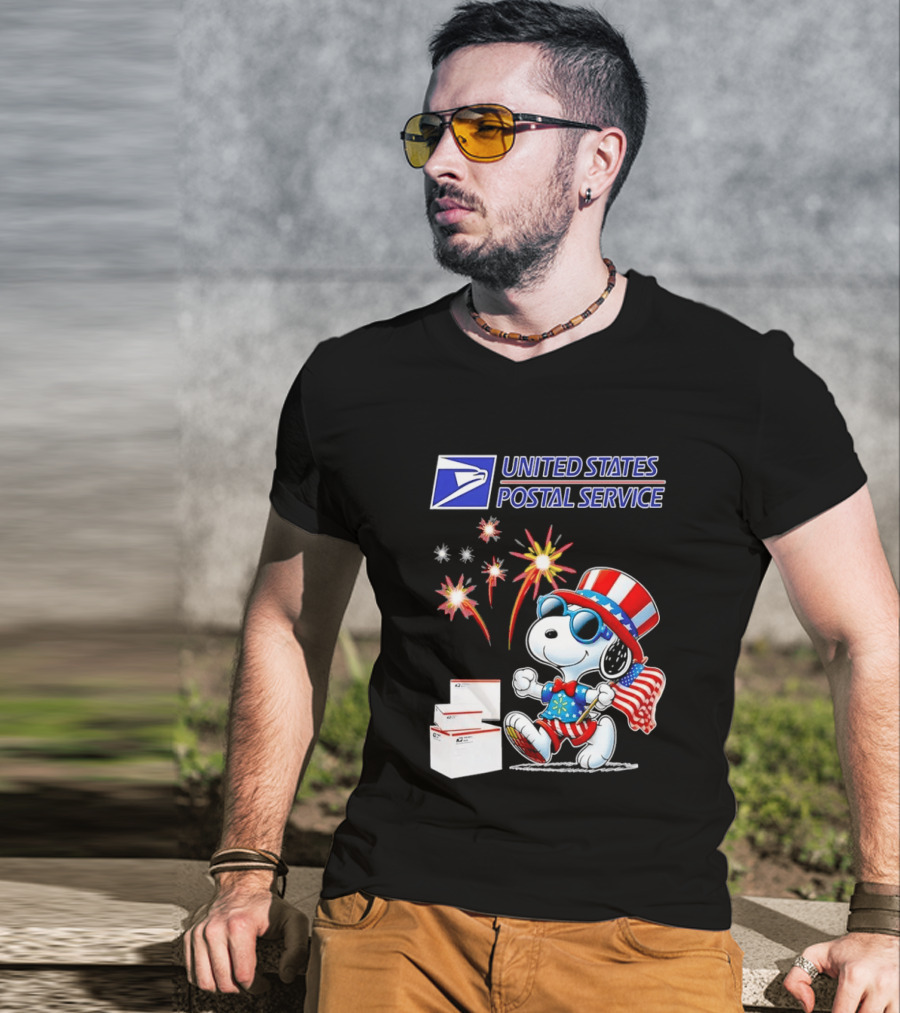 Snoopy Fourth Of July United States Postal Service Patriotic Celebration T-Shirt