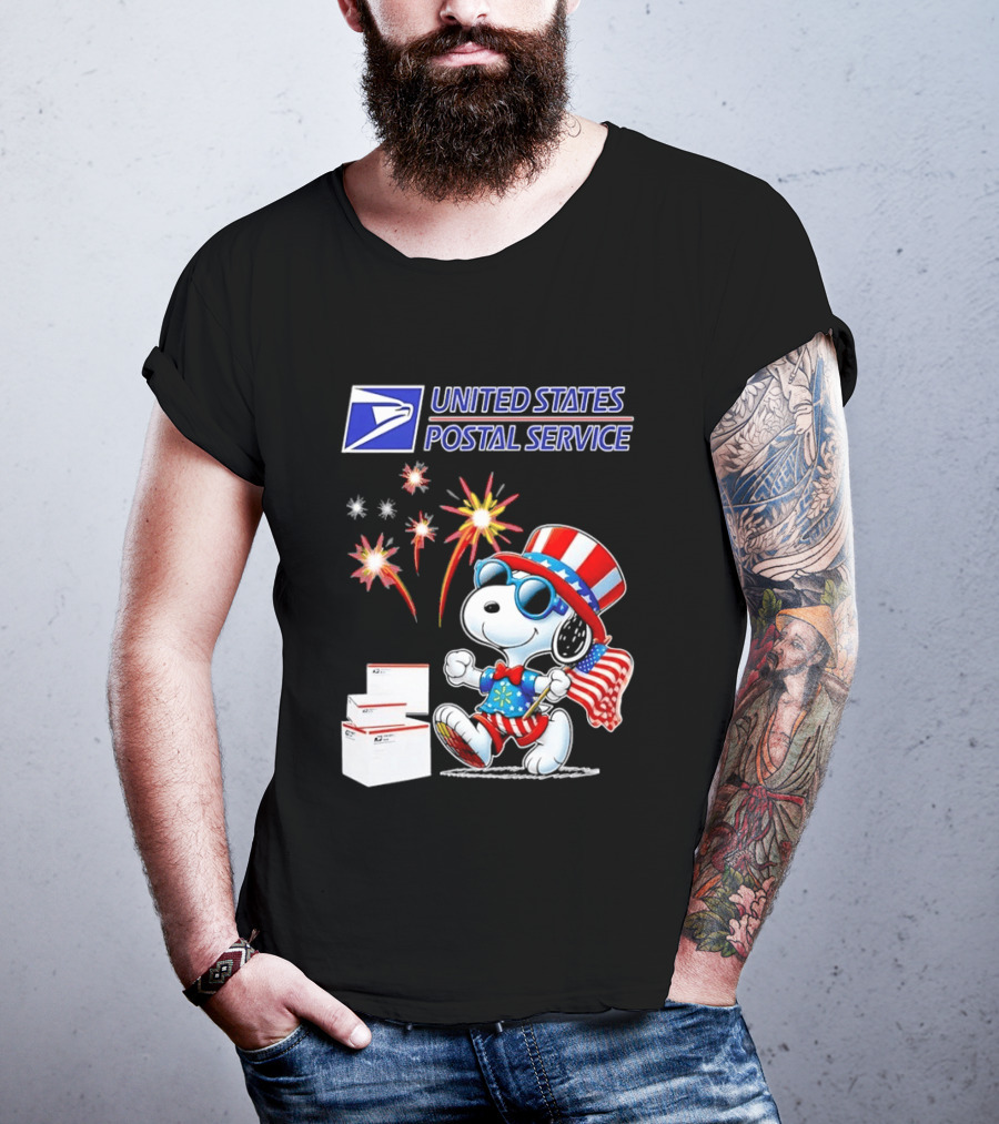Snoopy Fourth Of July United States Postal Service Patriotic Celebration T-Shirt