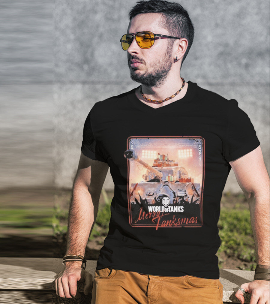 World Of Tanks Merry Tanksmas Holiday Ops Festive Tank T-Shirt