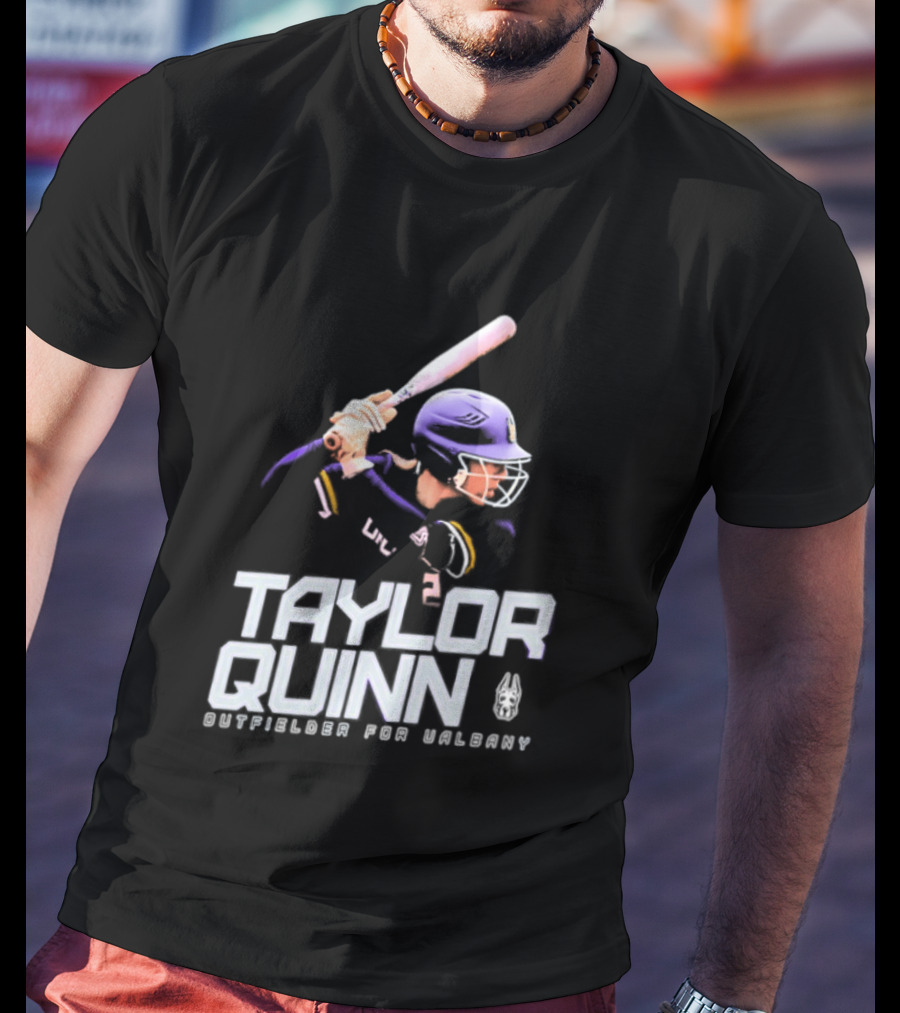 Taylor Quinn UAlbany Outfielder Baseball Sports T-Shirt