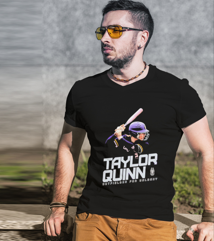 Taylor Quinn UAlbany Outfielder Baseball Sports T-Shirt