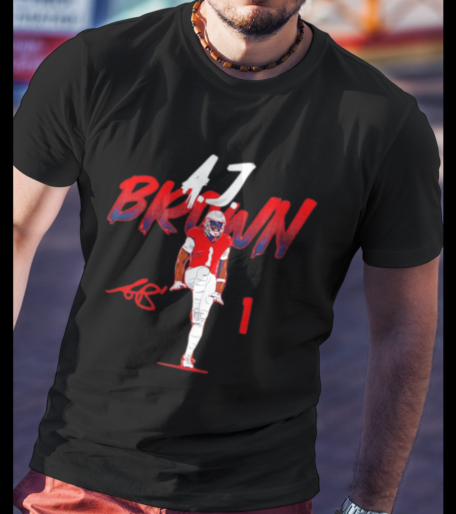 A.J. Brown 1 Pose New England Patriots NFL Football Player T-Shirt