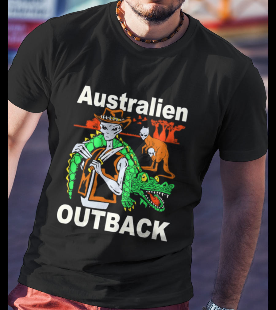 Australien Outback Alien Crocodile Adventure T-Shirt